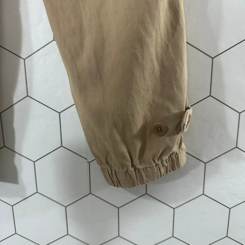 Banana Republic Womens Tan Khaki Lyocell Linen Utility Jogger Pants Size‎ 4